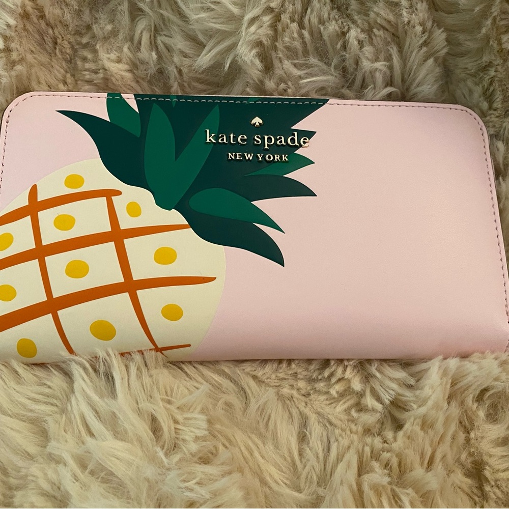 Kate Spade Pink Wallet with Pineapple Design